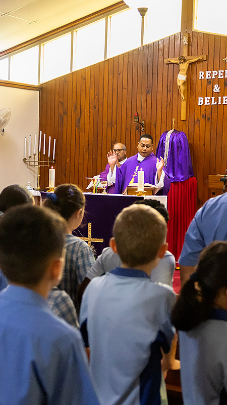 Prayer in Church at Sacred Heart Mt Druitt
