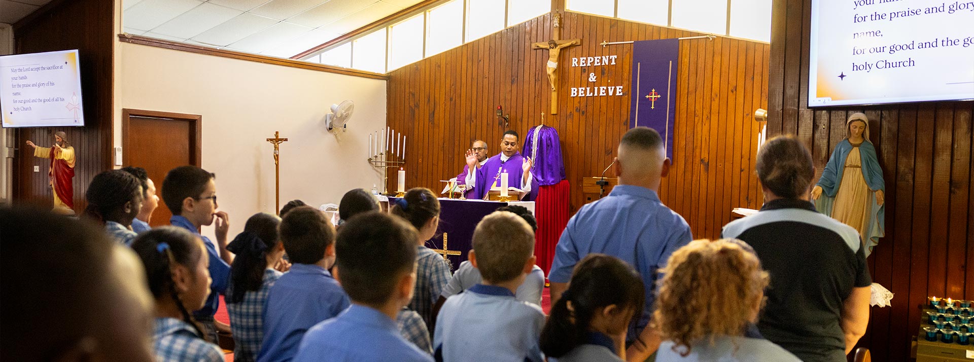 Prayer in Church at Sacred Heart Mt Druitt