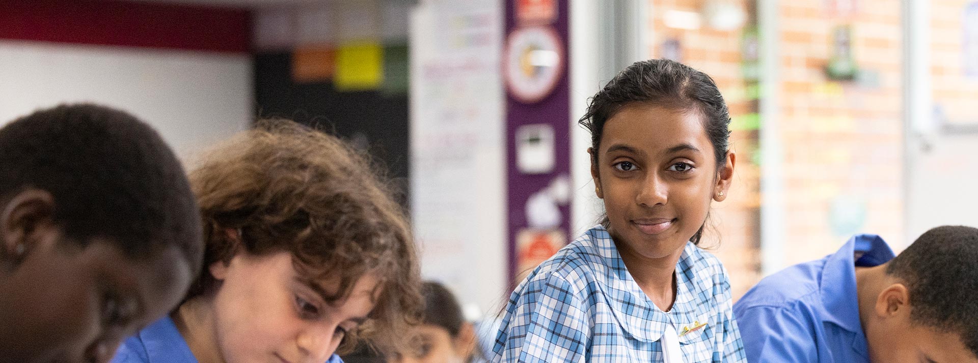 Sacred Heart Primary student in class