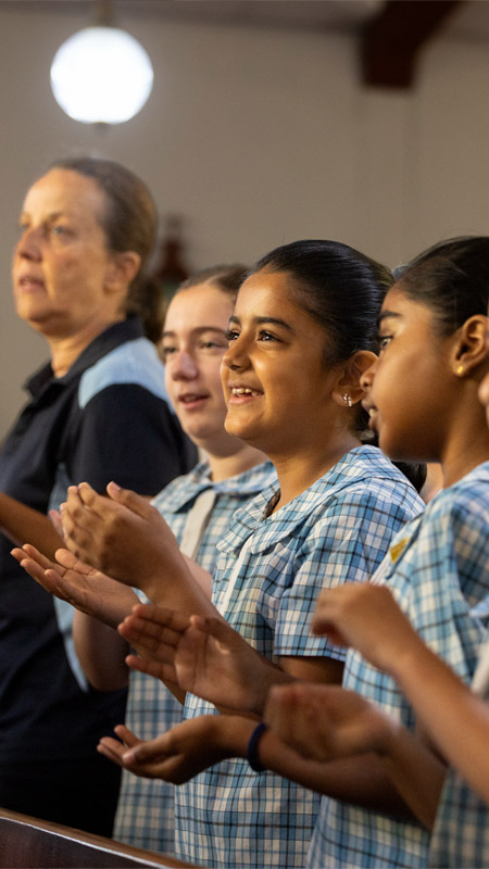 Sacred Heart Primary Mt Druitt students in Church