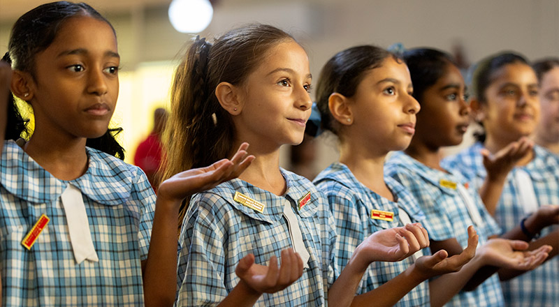 Students in Prayer, Sacred Heart Primary Mt Druitt