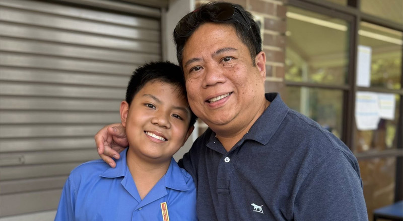 Parent and son at Sacred Heart Mt Druitt