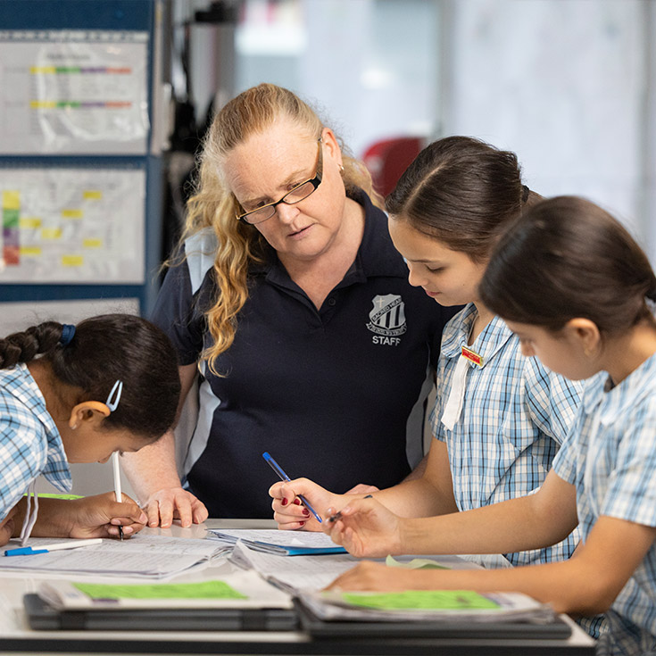 Sacred Heart Mt Druitt students and teacher in class