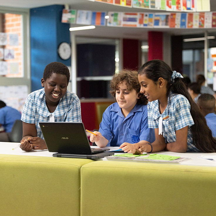 Sacred Heart Mt Druitt students working from laptop