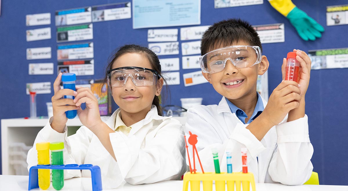 St Joseph's Primary Kingswood students in science class